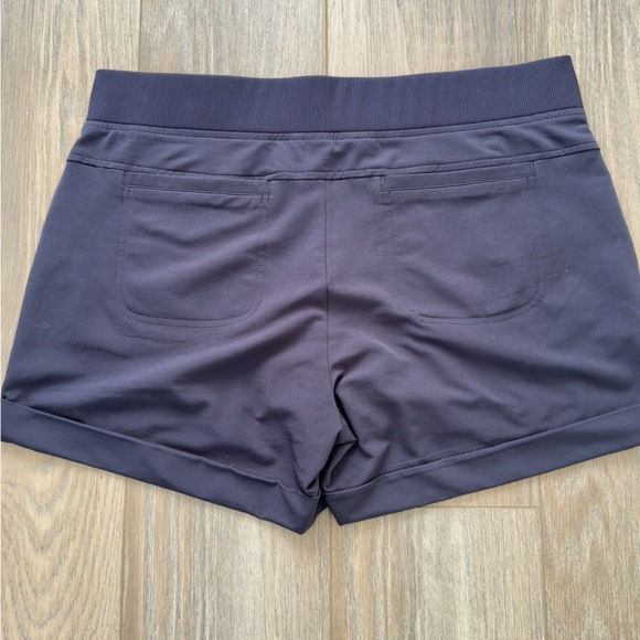 Athleta Women's Midtown Shorts Size 14 Navy Blue Drawstring Athleisure - Picture 6 of 11